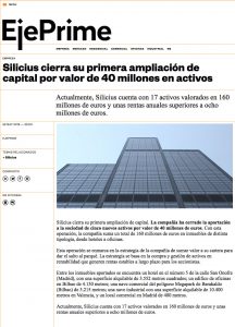 Silicius cierra su primera ampliación de capital por valor de 40 millones en activos | EjePrime