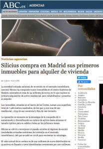 Silicius compra en Madrid sus primeros inmuebles para alquiler de vivienda | ABC
